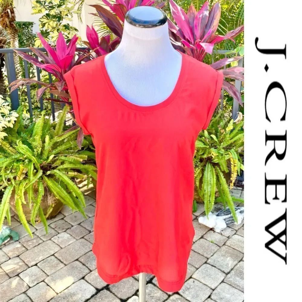 J. Crew Cuffed Short Sleeve Blouse